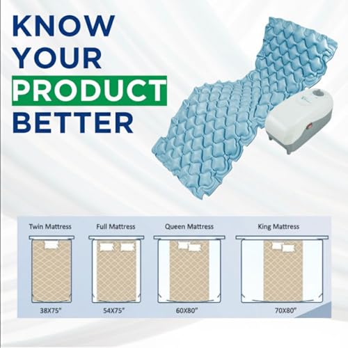 Image of Air Mattress Therapy for Bed Sores Anti-Decubitus|Bubble Mattress| Anti-Bedsore Air Mattress with Compressor Inflatable Air Bed (Blue)