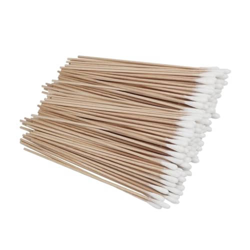 FOMIYES 600pcs/6 Packs Pet Cleaning Swabs Single Head Wooden Stick Cotton Swabs Safe for Pets' Ears