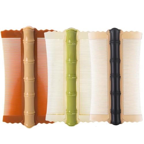 Pettine antiforfora 3 pezzi PP bambù Styling pettine per pidocchi a denti fini su due lati per capelli spessi pulci comoda spazzola per pidocchi 4, 9x2, 8 pollici