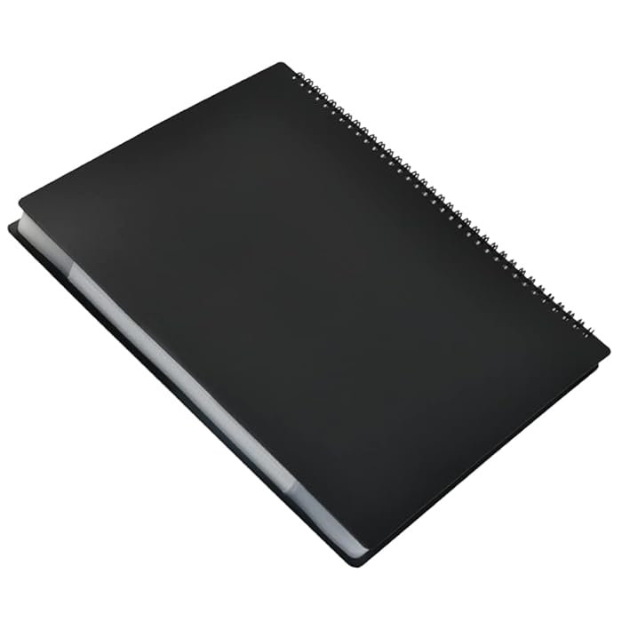 Buy A4 Sheet Music Organizer Black Simple Spiral Folder 30 Pockets for
