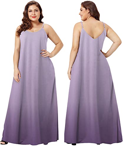 Image of Wolddress Womens Maxi Dress with Pockets 2026 Casual Strap Plus Size Loose Plain Long Office Summer Beach Travel Dresses S-5X