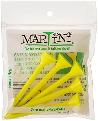 ProActive Sports Martini Golf 3-1/4" Durable Plastic Tees 5-Pack (Yellow)