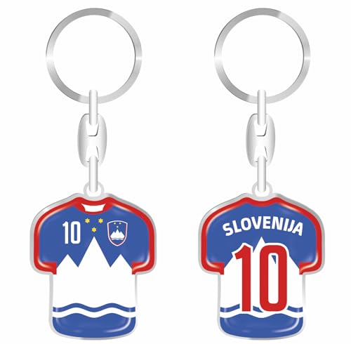 daged Porte-clés Slovénie - Motif maillot - Revêtement en résine - Effet 3D + autocollant - Fonctionnalité pratique - TR, multicolore, 90 mm