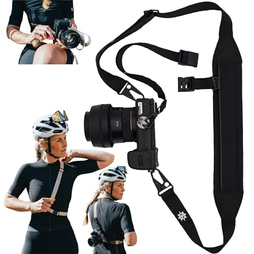Lumiere & Co. Fidlock Magnetic Cycling 3 Point Camera Strap, Magnetic attachment for fast on and off attachment on the bike (Black)