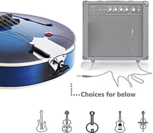 ADM Acoustic Mandolin Instrument Kit Music A Style for Kids Students Adults Wood Mandolins Beginner Set With Bag, Tuner, EQ, Strap, Strings, Picks and Hanger, Blue - Image 3
