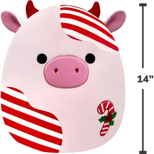 Squishmallows Original 14in Patton the Red Peppermint Cow – Official Jazwares Holiday Plush by Squishmallows - Used condition - Image 4