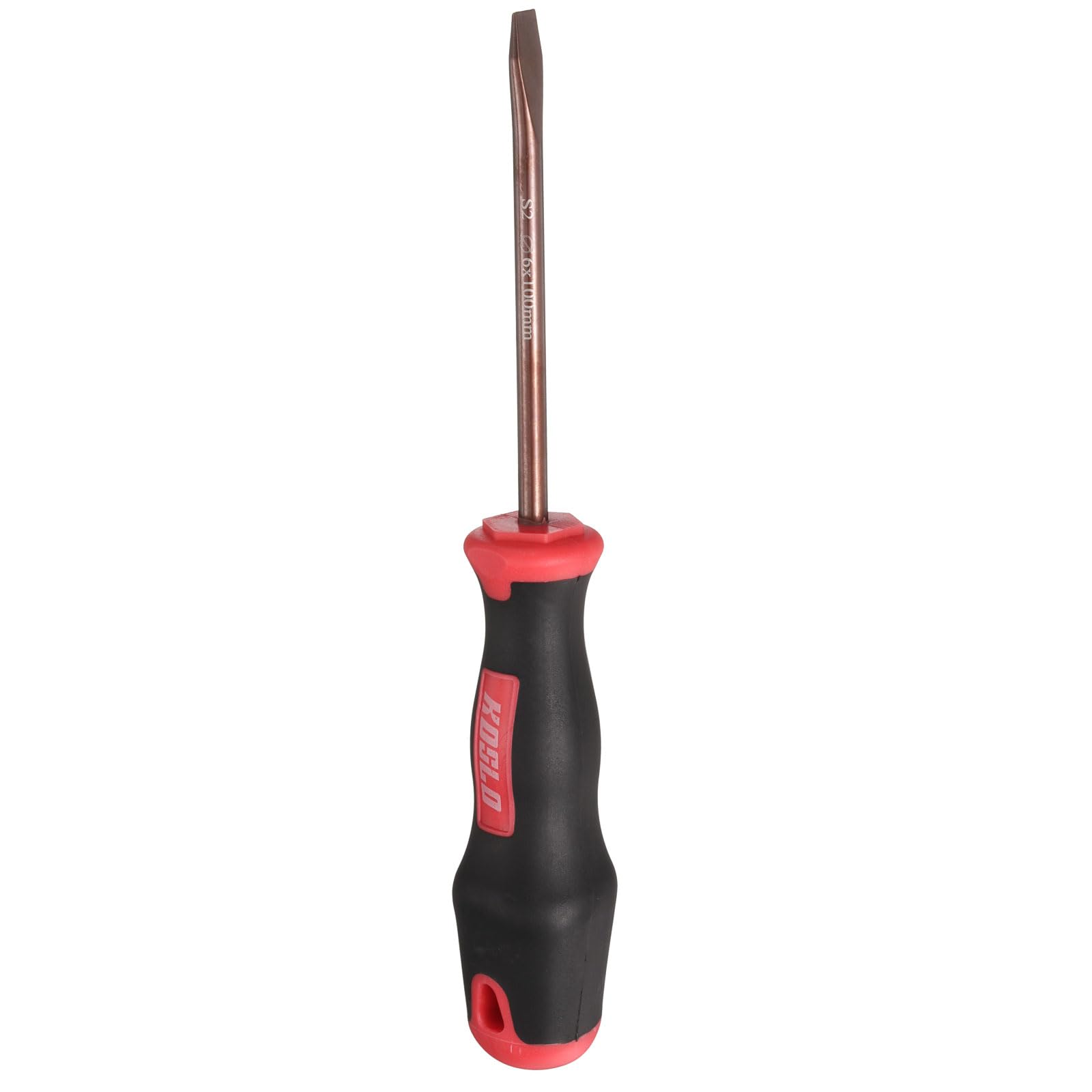 sourcing map SL6 Flat Head Screwdriver 8.66" Magnetic Screwdrivers 4.72" Heat-Treated Alloy Steel with Ergonomic Handle for DIY Repairing, Red Brown — image 1