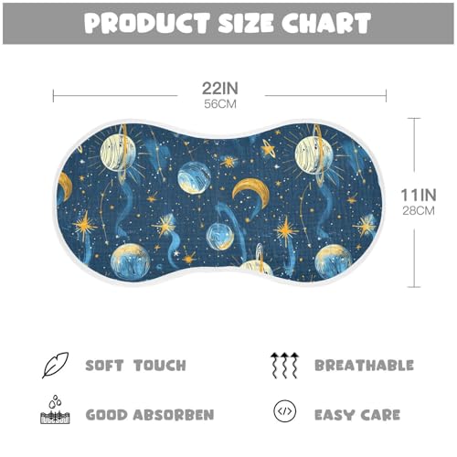Baby Burp Cloths, Soft Absorbent Burping Cloths for Babies, Cotton Milk Spit Up Rags, Large Size for Newborns, Baby Boys and Girls (Space Planet)4