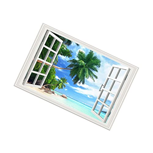Housoutil Adhesivo De Pared Ventana Falsa Decoración De Paisaje Para Sala De Estar Adhesivo De Pared De Ventana Simulada Para Dormitorio