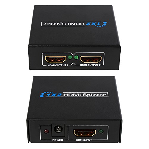 XCSOURCE Splitter HDMI Répartiteur 2 Ports 1x2 avec 1 Entrée 2 Sorties 1080p Full HD HDCP AH104