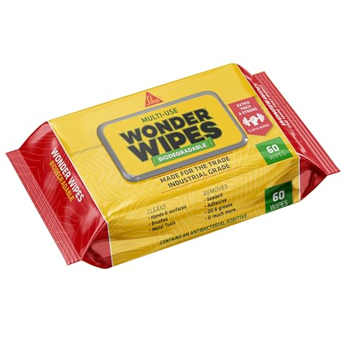 Toallitas biodegradables Wonder Sika para limpiar herramientas y talleres de construcción
