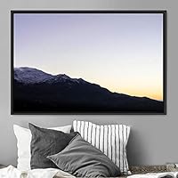 Framed Canvas Wall Art Mountainscape Aerial Dramatic Landscape Mountain Top Multicolor Photography Realism Rustic Warm - 16x24 inches
