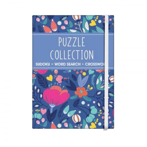 Sixstore – Pack De 2 Libros De Viaje De Bolsillo A6 Con Sudoku Y Crucigramas – Tamaño 15 X 10,5 Cm Con Banda Elástica – Diseño Floral, Más De 100 Pasatiempos Por Libro