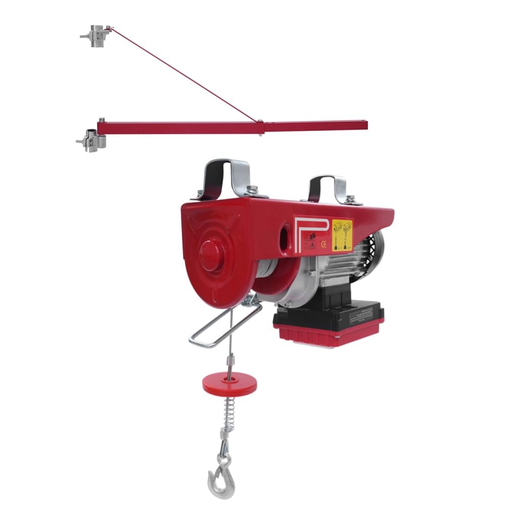 Verricello elettrico, altezza di sollevamento, 12 m, controllo senza fili, 250 kg, capacità di carico per agricoltura e cantieri, sollevamento sicuro di carichi (con braccio girevole 1)