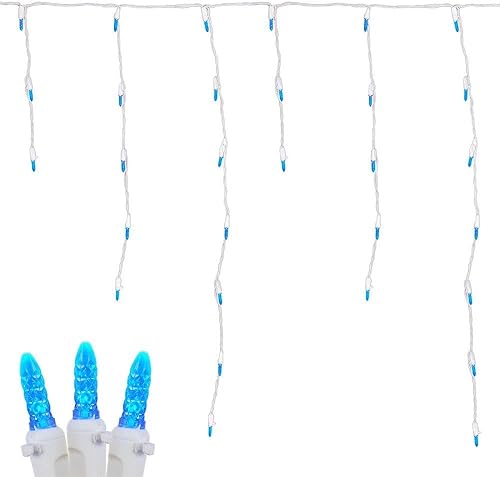 Miniatura 11 de Novedad luces, Inc. M5 Navidad LED Icicle Light Set, Cable blanco, 15 "de largo, 150 luz, Verde Verde,Blanco cálido,Blanco puro,Varios