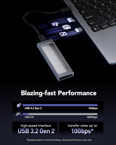 Lexar E300 M.2 NVMe SSD Enclosure, USB-C 10Gbps External SSD Reader/Adapter - image 3