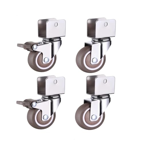 Roulettes de berceau meuble armoire 1.5 pouces roue frein caoutchouc souple pivotant 22mm N0.3