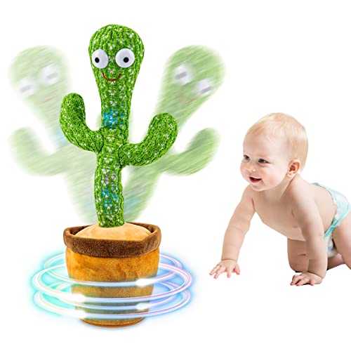 Oulsun Singing Dancing Cactus Toy, Repeating Talking Baby Cactus Toy,Mimicking Cactus Toy for Babies, Plush Cactus Toys Can Dance,Sing,Repeat,Talk,Mimic,Birthday Gift for Kids
