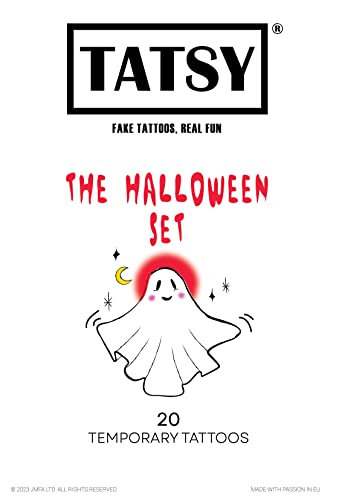Tatsy Temporary Tattoo Set, The Halloween Set, Fake tattoos, Original, for Kids for Boys for Girls for Adults Unique Design - Image 2