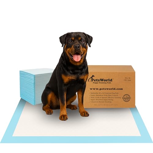 Image of PETSWORLD Extra Large Potty Pads for Dogs, Odor Eliminating 30 inch x 36 inch, 150 Count Pee Pads for Dogs, Gigantic XL Dog Pads, 5 Layer Ultra Absorbent Technology, Leak Proof Training Pads for Dogs & Cats