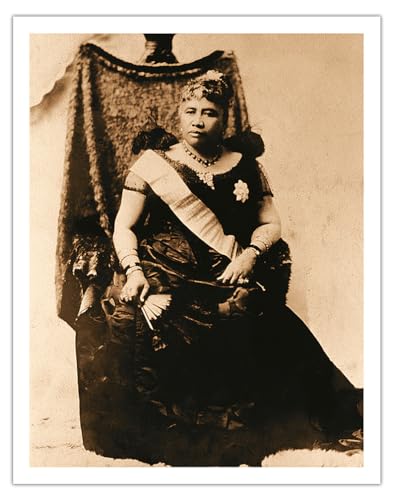 Queen Lili'uokalani (Liliuokalani) - Portrait of the Hawaiian Queen (1838-1917) - Vintage B&W Historical Photograph c.1910s - Fine Art Matte Paper Print (Unframed) 11x14in