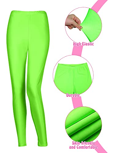 SATINIOR Women 80s Workout Costume Outfit Accessories Set Leggings Headband Wristbands Leg Warmers Earrings for Party Sport (Medium), Multicolored