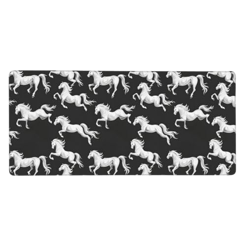 Tapis de souris de jeu grand format avec bords cousus anti-effilochage et base en caoutchouc