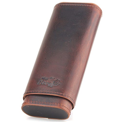 Leather Cigar Case - Two Tone Aniline Leather - [Tan] - Thumbnail 2