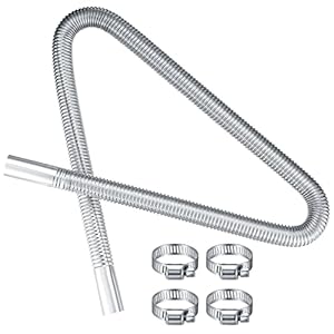 Abgasschlauch für Stromerzeuger, 25mm x 120cm Edelstahl Standheizung Auspuff Schalldämpfer, Edelstahl Auto Auspuffrohr Abgasrohr Standheizung für Diesel Heizung Kraftstofftank, it 4 Schlauchschellen