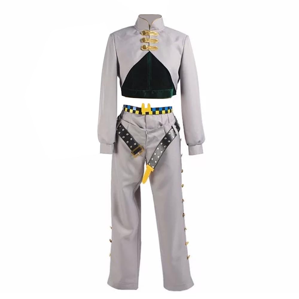 Zhongkaihua JJBA Kira Yoshikage Cosplay Anime Uniform Purple Suit Tie Role Play Outfits Set Role Play Halloween Carnival Party for Fans