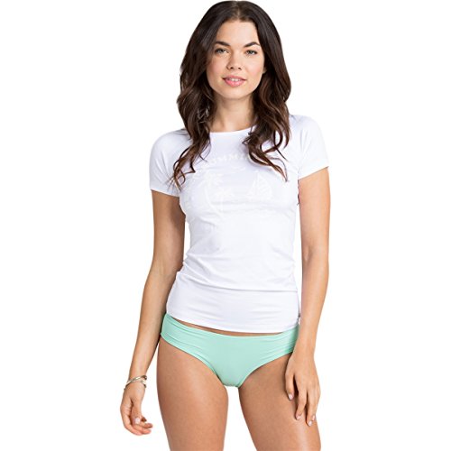 Billabong Women's Sol Searcher Short Sleeve Rashguard, White, Small