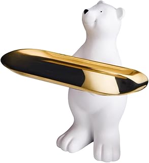 アクセサリー トレー シロクマ 小物入れ ジュエリー トレイ しろくま 玄関 鍵置き 収納 白くま 卓上 置物 キー ホルダー スタンド おしゃれ インテリア (立ち姿)