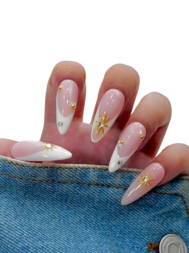 Euphrosyne Long Almond Ombre Press On Nails – 10pcs Pink