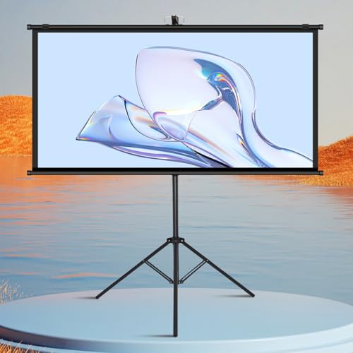 Pantalla de proyector portátil con soporte, 60 pulgadas, plegable y ligera, para cine en casa