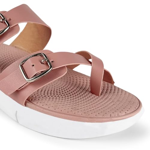 Image of KazarMax Women Magnolia Lightweight Double Strap | Cushioned | Bounce Back | Comfortable Flat Sandals