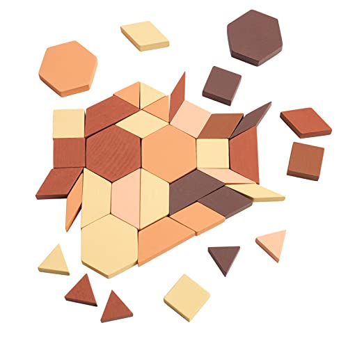 Image of Excellerations Wood Pattern Blocks - 100 Pieces