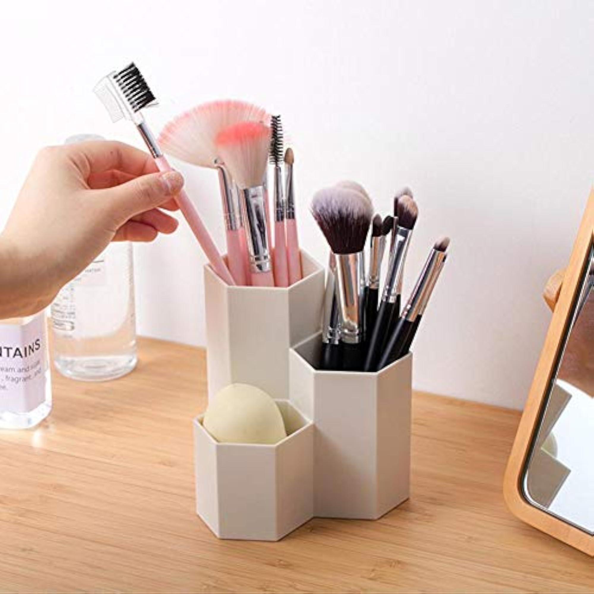PS Nail Polish Cosmetics Box Pen Holder Makeup Brush Storage Case