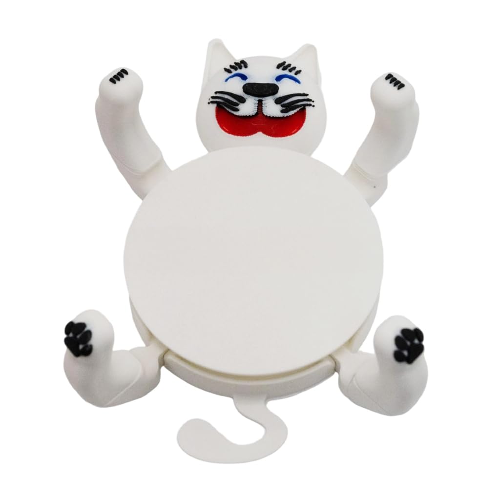 Foloda White 3D Print Cat Coasters, Funny Cats Cup Holder For Drinks, Creative Coasters Cat Mug Holder, Coffee Table Decor For Pet Lovers, Housewarming Gift (1, )