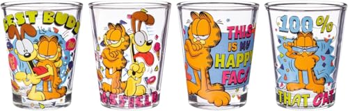 Image of Silver Buffalo Garfield and Odie 4 Pack Mini Glass Set, 1.5 Ounces