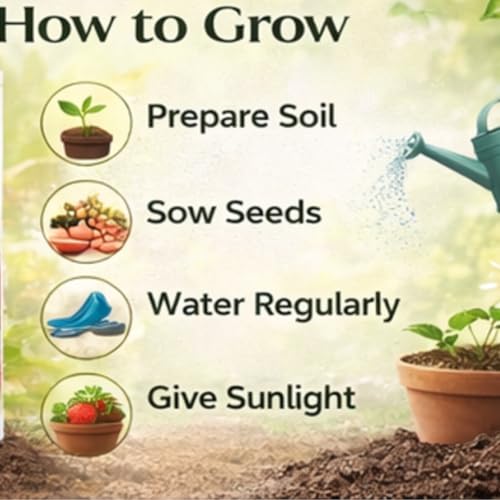 Image of Saphirre Seeds Strawberry Seeds | 100+ Seeds | High Germination | Easy to Grow Fruit Seeds for Home Gardening | Ideal for Pots, Balcony, Terrace & Grow Bags