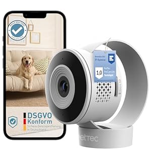 PetTec® Cam Lite - 3MP Haustierkamera Hundekamera mit App [OHNE ABO-Falle] - Katzen & Hunde Kamera Zuhause mit Bewegungserkennung & Nachtsichtfunktion - Pet Cam mit Geräuscherkennung & Sprachfunktion