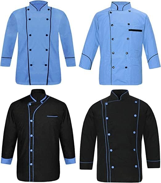 Chef Coat Chef Jacket With Best Fabrication (XS TO 6XL) Chef Uniform Pack of 4 (SR-03) Chef Shirt.