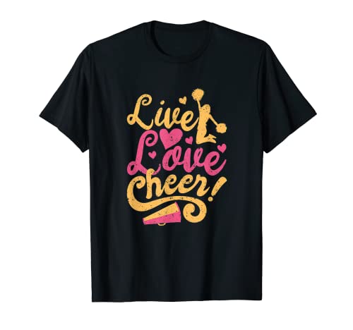 Cheerleader Cœur pour pom-pom girl d'entraînement Live Love Cheer T-Shirt