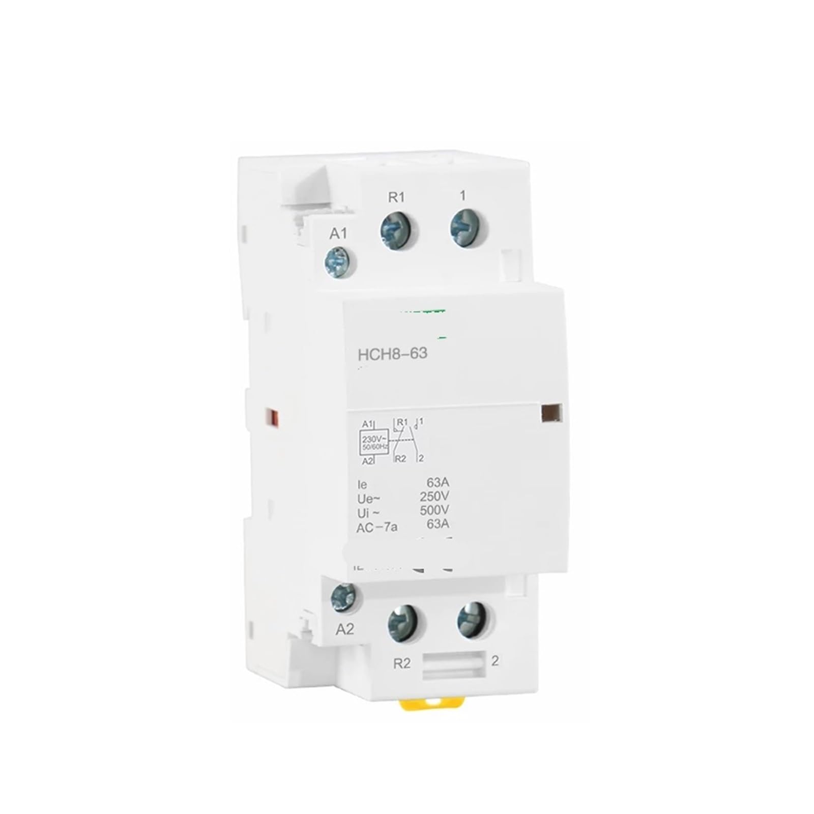 Contactor modular HCH8-63 2P 63A 2NO o 2NC 1NO1NC 220V Contactor doméstico Tipo carril DIN(2P 63A 2NO 230V)