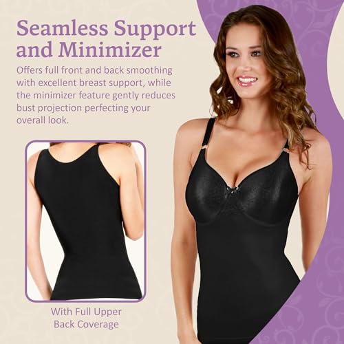 Shapeez Silkee Sutiã Minimizador Longo para Mulheres - Cobertura Completa Longline Costas Macias Boj