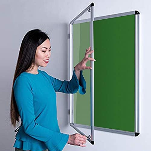 Wonderwall Classic Tamperproof Lockable noticeboard 90x120cm with 2 Matching Locks and Keys, 12 Colours to Choose from Including (Grey)