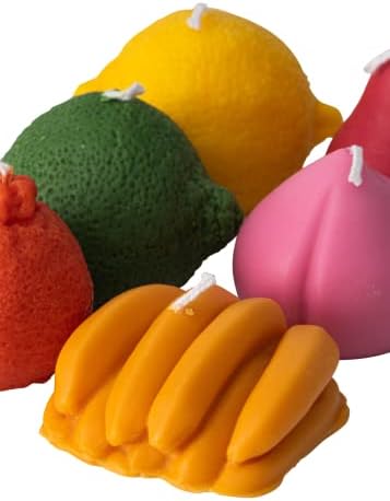 MAGOKORO Fruit Shaped Candle Set - Unscented, Smokeless, Soy Wax Candle, 6 Pieces, 21oz (Unscented)