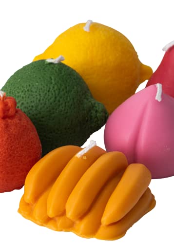 Magokoro Fruit Shaped Candle Set - Unscented, Smokeless, Soy Wax Candle, 6 Pieces, 21Oz (Unscented) #TOP10