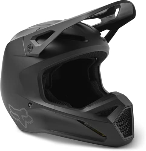 Fox Racing Youth V1 Motocross Helmet, Matte Black, Medium