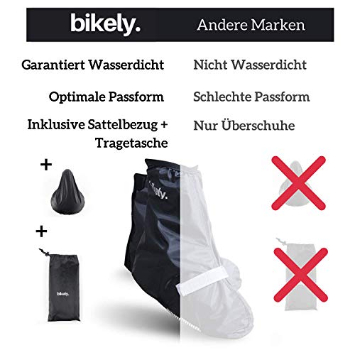 Sweatness BIKELY. Surchaussures de vélo avec Housse de Casque (Taille 36-46) imperméable avec Bandes réfléchissantes, réglage Facile de la Taille et Surface de roulement Stable pour Homme et Femme - Image 4